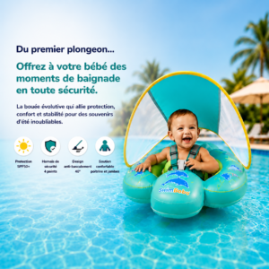 Bouée Gonflable à Ombrelle anti-UV détachable